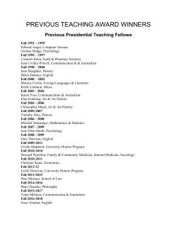 PREVIOUS TEACHING AWARD WINNERS