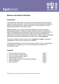 Balance and Balance Disorders - National Deaf Children`s Society