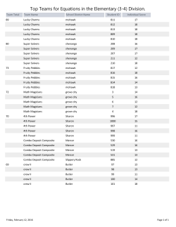 Top Teams for Equations in the Elementary (3
