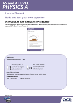 Capacitors - Teacher instructions - Lesson element