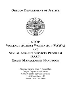 (VAWA) Program Grant Management Handbook