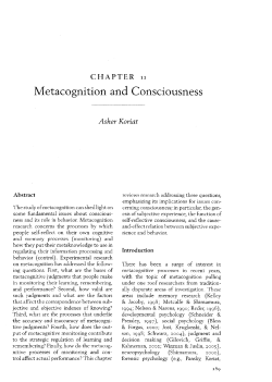 Metacognition and Consciousness