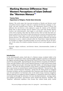 Marking Mormon Difference: How Western Perceptions of Islam