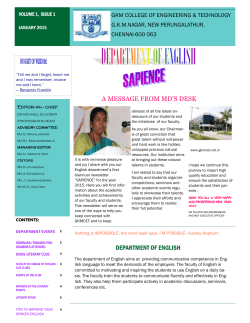 News Letter 2015 - Dept of English