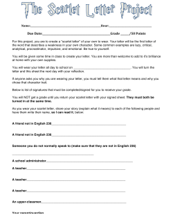 The Scarlet Letter Letter Project