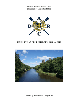 TIMELINE of CLUB HISTORY 1860 -- 2010