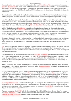 Dispensationalism - Scriptures UK Home