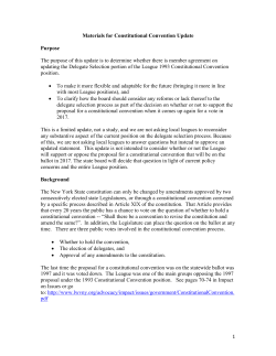 Materials for Constitutional Convention Update