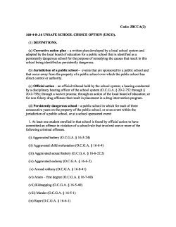 Code: JBCCA(2) 160-4-8-.16 UNSAFE SCHOOL CHOICE