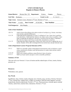Unit II: Newton`s Laws - Bremen High School District 228