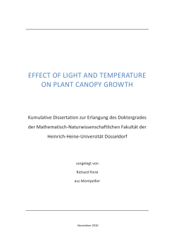 effect of light and temperature on plant canopy growth