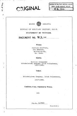 ROINN COSANTA. BUREAU OF MILITARY HISTORY, 1913
