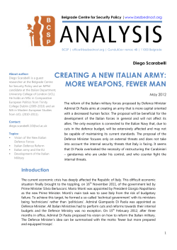 creating a new italian army: more weapons, fewer man