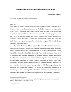 International return migration and remittances in Brazil