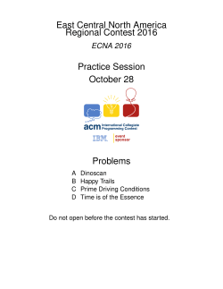 Problem Set - The 2016 ACM ICPC East Central North America