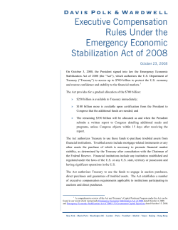 Executive Compensation Rules Under the Emergency Economic