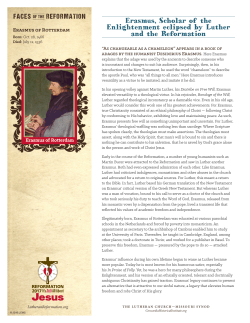 Erasmus Handout - LutheranReformation.org