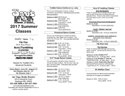Summer 2017 Brochure - Jan`s School of Dance