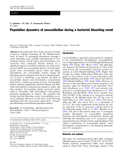 Population dynamics of zooxanthellae during a bacterial bleaching
