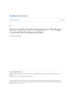 Reason and the Fourth Amendment―The Burger Court and the
