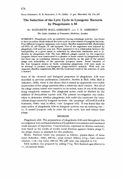 The Induction of the Lytic Cycle in Lysogenic Bacteria