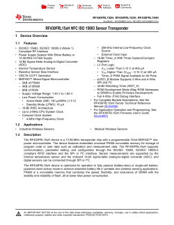 RF430FRL15xH NFC ISO 15693 Sensor