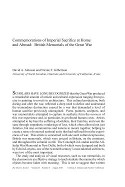 Commemorations of Imperial Sacrifice at Home and Abroad: British