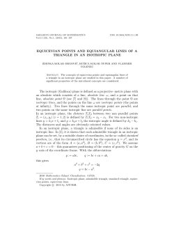 EQUICEVIAN POINTS AND EQUIANGULAR LINES OF A