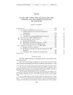 AS THE TIDE TURNS: THE CHANGING HIV/AIDS EPIDEMIC AND