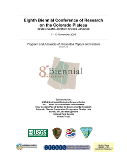 Eighth Biennial Conference of Research on the Colorado Plateau