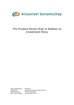 The Prudent-Person Rule in Relation to Investment Policy