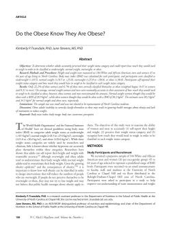 Do the Obese Know They Are Obese?