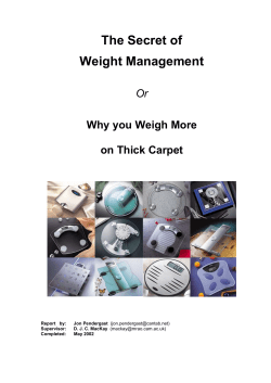 The secret of weight management - or