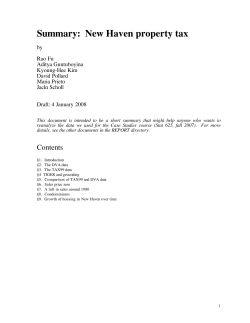 Summary: New Haven property tax - Yale Statistics