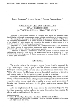 ANTI GO RIO GNEISS - LEPONTlNE ALPS