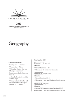 2013 HSC Geography