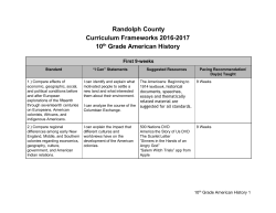 10th Grade American History - Randolph County School System