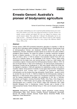 Ernesto Genoni: Australia`s pioneer of biodynamic agriculture