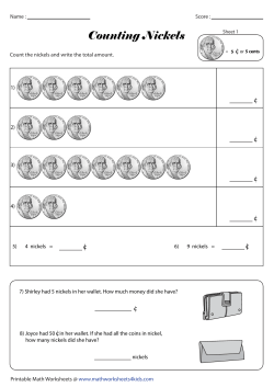 Counting Nickels - Math Worksheets 4 Kids