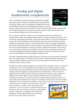 Analog and digital, fundamental complements