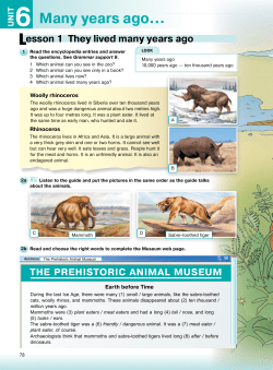 Lesson 1 They lived many years ago