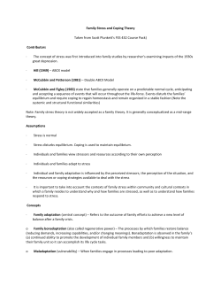 Family Stress and Coping Theory