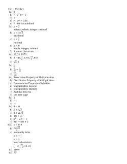 15.1 &ndash; 15.3 key 1a) T b) F, 5
