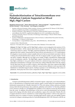 Hydrodechlorination of Tetrachloromethane over Palladium