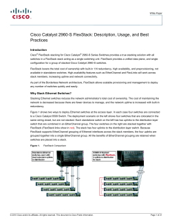 Cisco Catalyst 2960-S FlexStack - Description, Usage, and Best