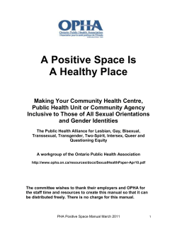 A Positive Space Is - Ontario Public Health Association
