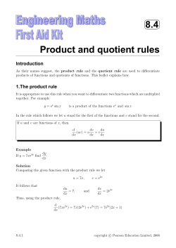 8.4 Product and quotient rules