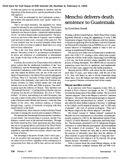 Mench&uacute; Delivers Death Sentence to Guatemala