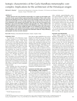 Isotopic characteristics of the Gurla Mandhata metamorphic core