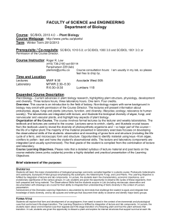 Plant Biology - York University &ndash; Faculty of Science